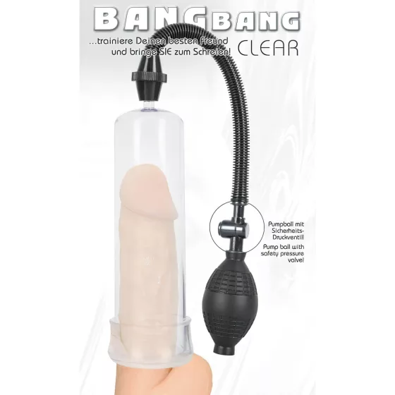 You2Toys - Bang Bang vakuová pumpa na penis (průhledná)