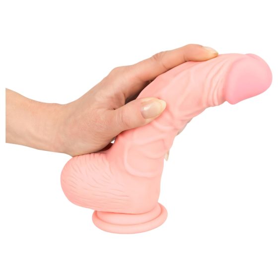 Lékařský - lékařský silikonový dildo (20 cm) - přírodní