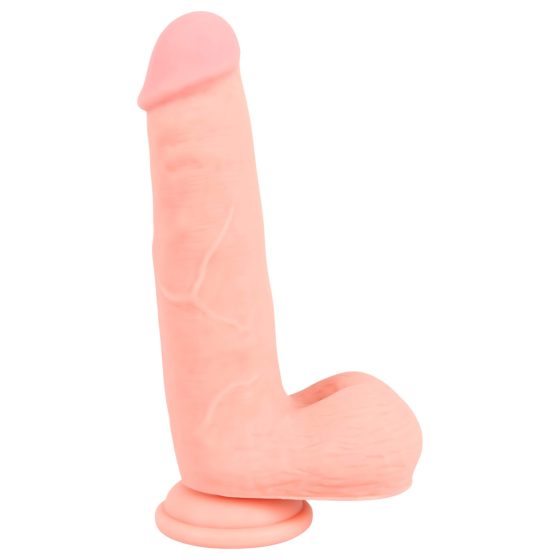 Lékařský - rovný lékařský silikonový dildo (20 cm) - přírodní
