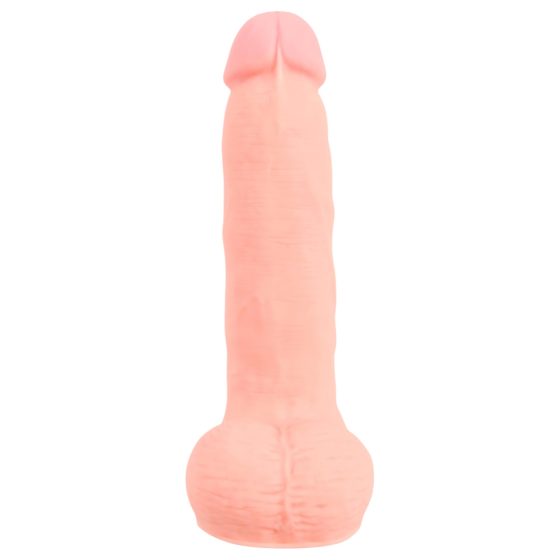 Lékařský - rovný lékařský silikonový dildo (20 cm) - přírodní