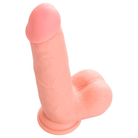 Lékařský - rovný lékařský silikonový dildo (20 cm) - přírodní
