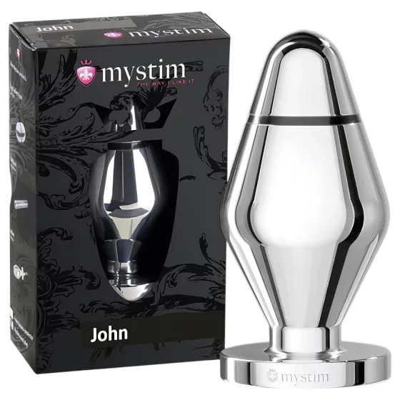 mystim Little John - elektro anální kolík - velký - stříbrný