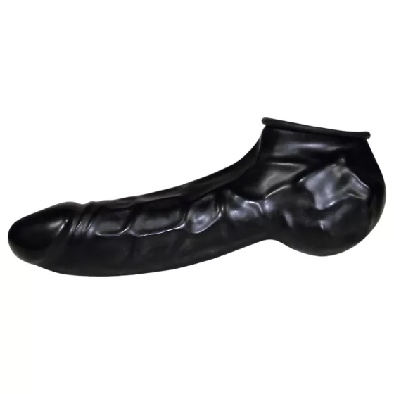 You2Toys - latexový návlek na penis a varlata - černý - Be Bizarre