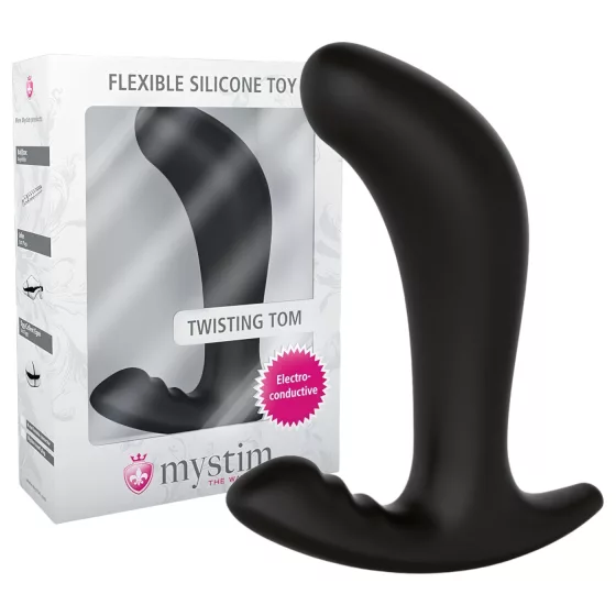 mystim Twisting Tom - elektro anální dildo (černé)