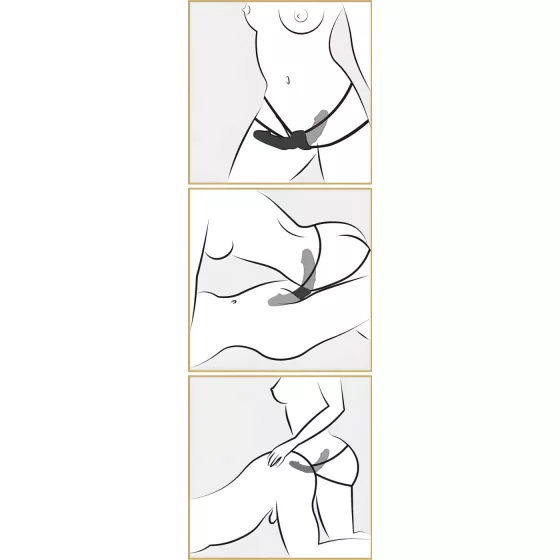 Fetish - připínací dvojitý vibrátor - černý