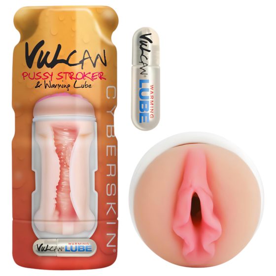 / Vulcan Stroker - realistická vagína + hřejivý lubrikant (přírodní)