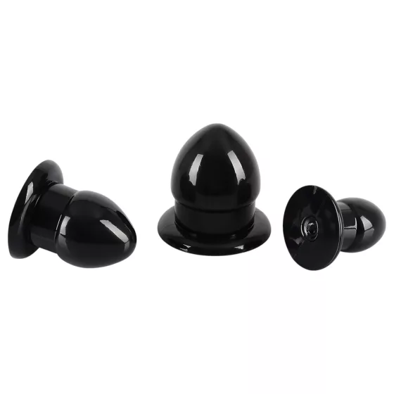 You2Toys - Stretching Plug Kit - sada análních kolíků - 3 ks (černá)