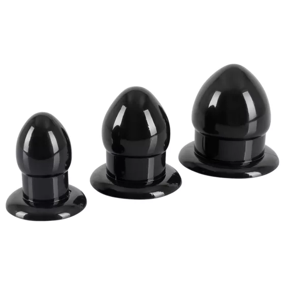 You2Toys - Stretching Plug Kit - sada análních kolíků - 3 ks (černá)