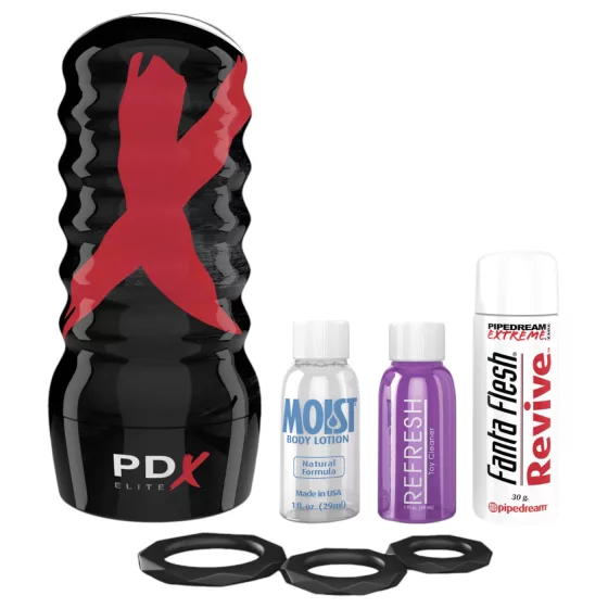 PDX Elite - masturbátor - manuální sání - tělová barva