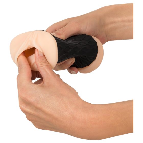 Nature Skin - vagína a zadní masturbátor (přírodní-černý)