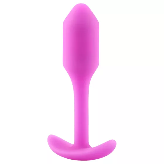 b-Vibe Snug Plug 1 - anální kolík s vnitřním závažím (55 g, růžový)