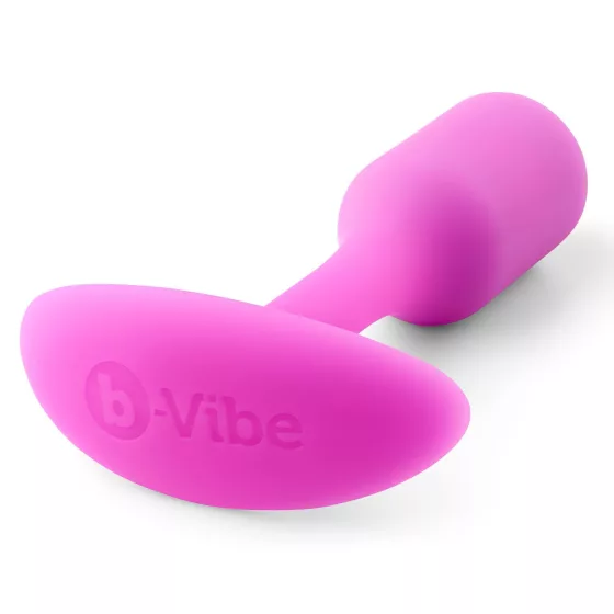 b-Vibe Snug Plug 1 - anální kolík s vnitřním závažím (55 g, růžový)