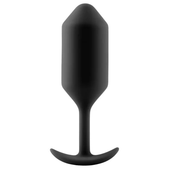 b-Vibe Snug Plug 3 - dvojitý kuličkový anální kolík (180 g, černý)