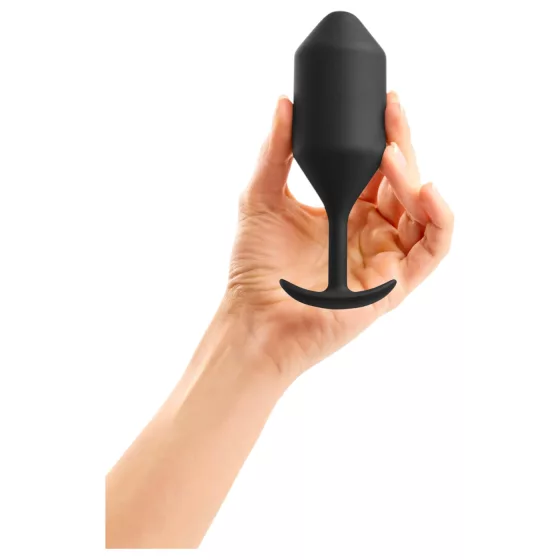 b-Vibe Snug Plug 4 - dvojitý kuličkový anální kolík (257 g, černý)