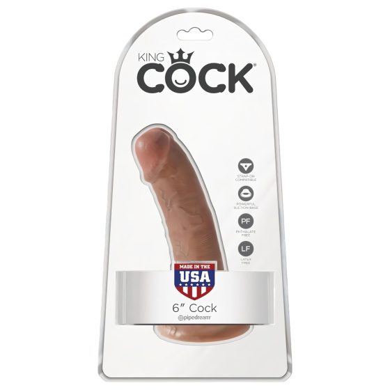 King Cock 6 dildo (15 cm) - hnědá