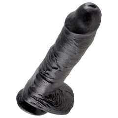 King Cock 10 varlatový dildo (25 cm) - černý