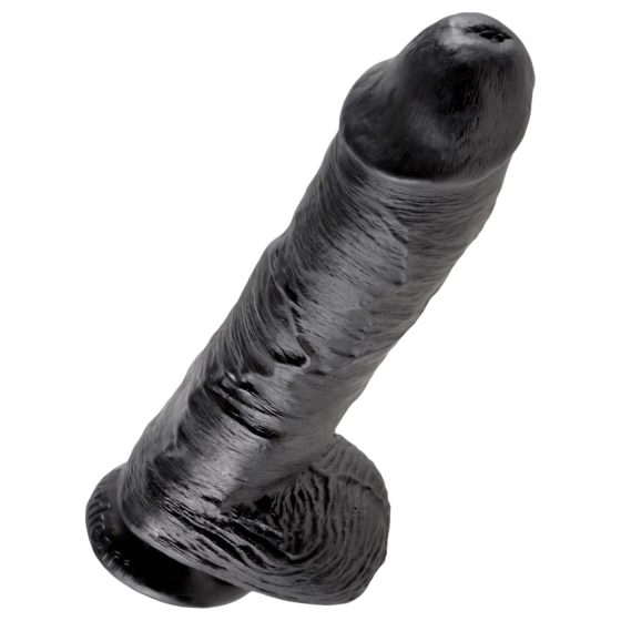 King Cock 10 varlatový dildo (25 cm) - černý