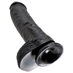 King Cock 10 varlatový dildo (25 cm) - černý