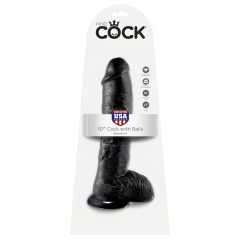 King Cock 10 varlatový dildo (25 cm) - černý