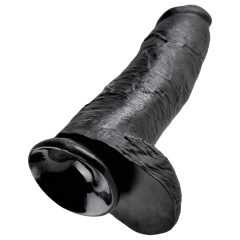 King Cock 12 varlatový velký dildo (30 cm) - černý