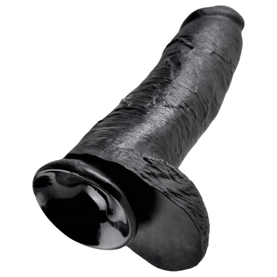 King Cock 12 varlatový velký dildo (30 cm) - černý