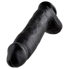 King Cock 12 varlatový velký dildo (30 cm) - černý