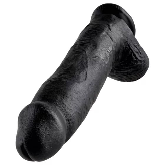 King Cock - realistické dildo s varlaty - 30 cm, černé