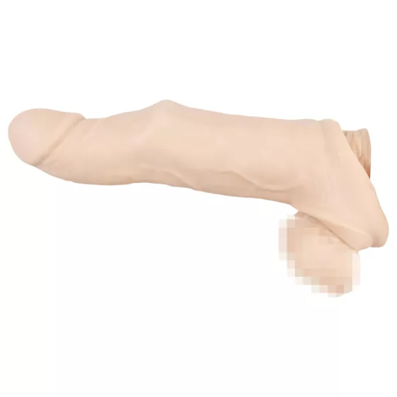 Nature Skin - návlek na penis s kroužkem - prodlužující - tělová barva