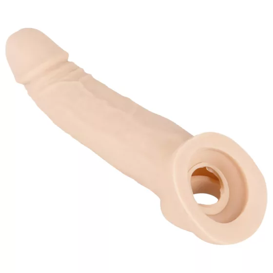 Nature Skin - návlek na penis s kroužkem - prodlužující - tělová barva