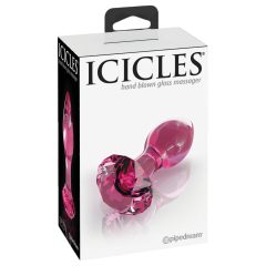  Icicles No. 79 - kuželovitý skleněný anální kolík (růžový)
