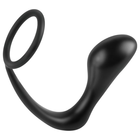 Analfantasy Ass-Gasm - anální kolík s penisovým kroužkem (černý)