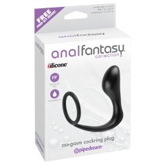   Analfantasy Ass-Gasm - anální kolík s penisovým kroužkem (černý)