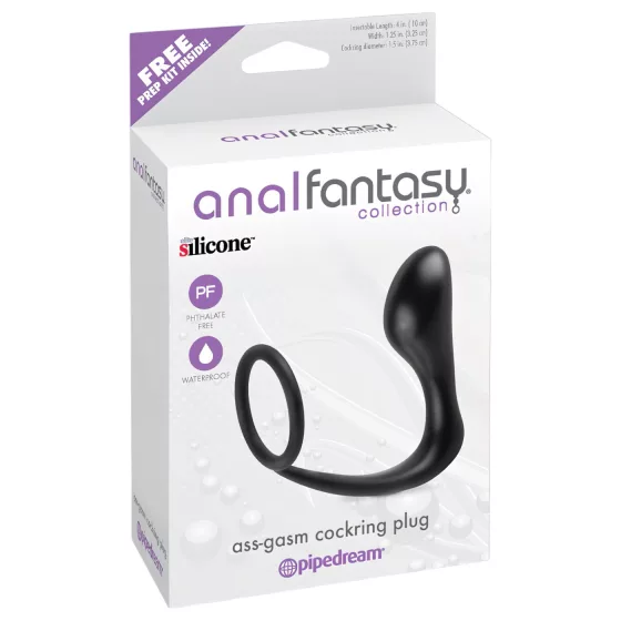 Pipedream - Anal Fantasy Ass-Gasm - anální kolík s erekčním kroužkem (černý)