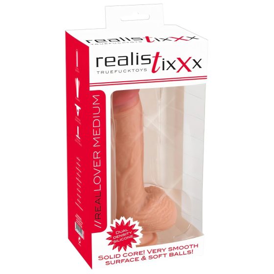 realistixxx - realistický dildo s přísavkou (22 cm) - přírodní
