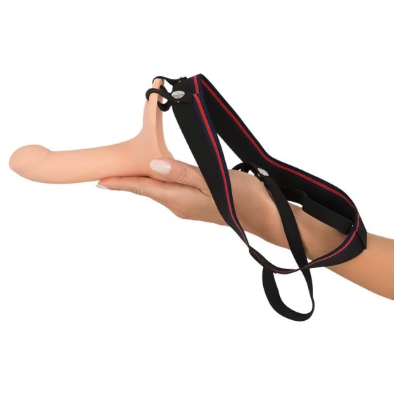 You2Toys - Připínací M - dutý dildo - přírodní