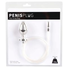  Piss to Ass Plug - Dutinkový anální kolík s rozšiřovačem močové trubice