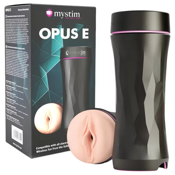 mystim Opus E Vagina - elektro umělá vagína (přírodní‑černá)