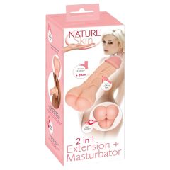   Nature Skin - 2v1 umělý zadeček a návlek na penis (přírodní)