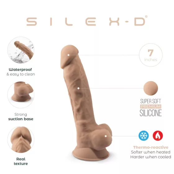 Silexd 7 - dildo s přísavkou - 17,5 cm - realistický vzhled