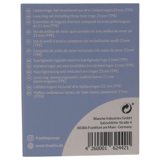 Fröhle LR002 (2,1cm) - lékařská sada erekčních kroužků (3ks)