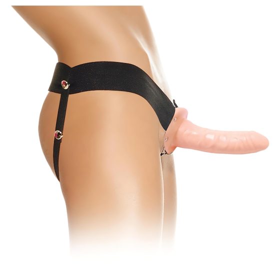 Fetish Strap-On 6 - připínací duté dildo (přírodní)
