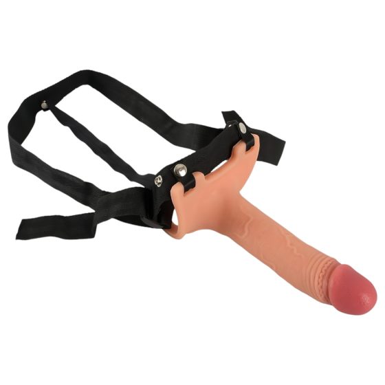 Realistixxx Strap-on - připevnitelný, dutý dildo (přirozený)