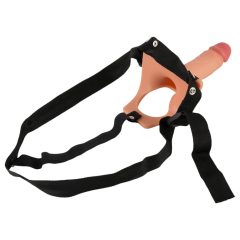   Realistixxx Strap-on - připevnitelný, dutý dildo (přirozený)