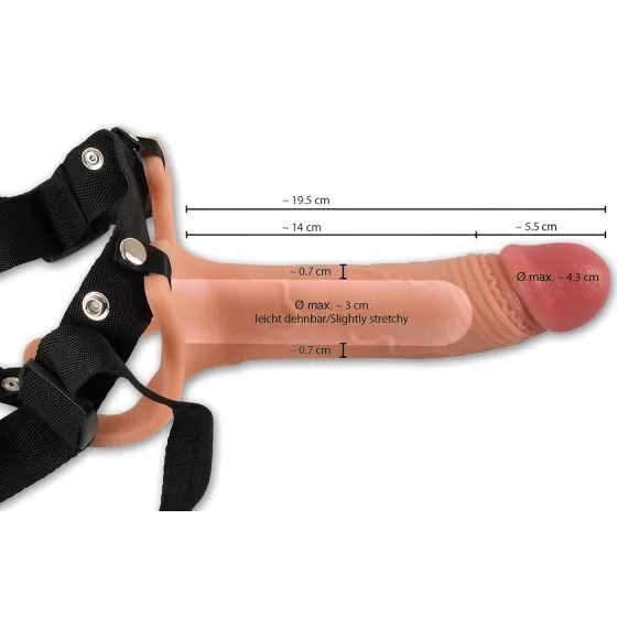 Realistixxx - strap-on dutý dildo - realistický - tělová barva