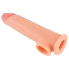   Realistixxx - prodlužující návlek na penis s kroužkem - 19 cm (přírodní)