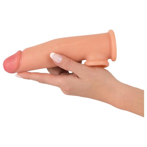 Realistixxx - prodlužující návlek na penis s kroužkem - 19 cm (přírodní)