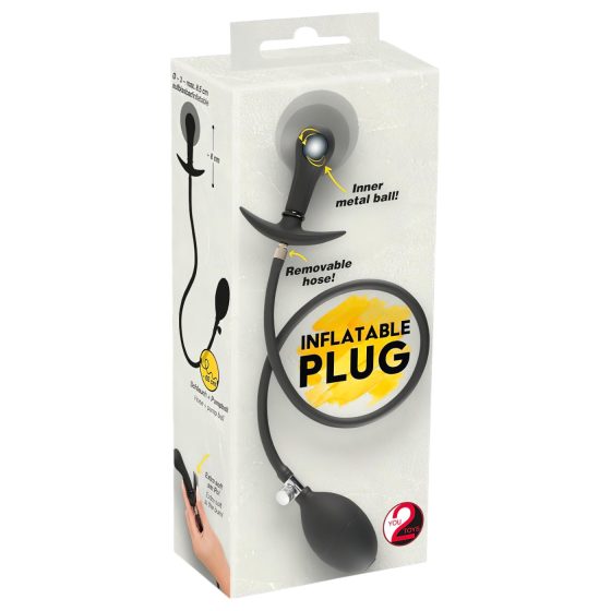 You2Toys - kuličkový, pumpovatelný anální kolík (černý)