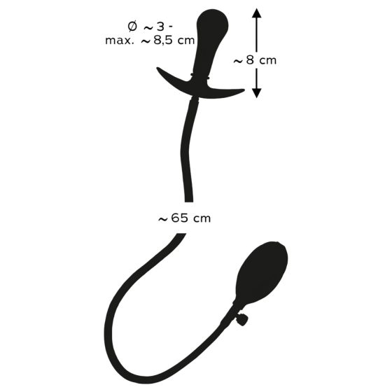 You2Toys - anální kolík s kuličkami a pumpou - černý