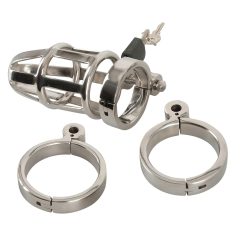 You2Toys - Kovová klec cudnosti na penis s visacím zámkem