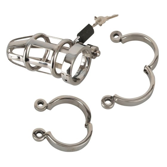 You2Toys - Kovová klec cudnosti na penis s visacím zámkem